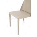 White Saddle leather dining chairs